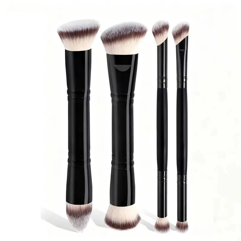 Juego de brochas de maquillaje básicas con caja, 4 Uds., base de doble punta, detalles de colorete en polvo, brochas para sombra de ojos, viajes para principiantes — image 8