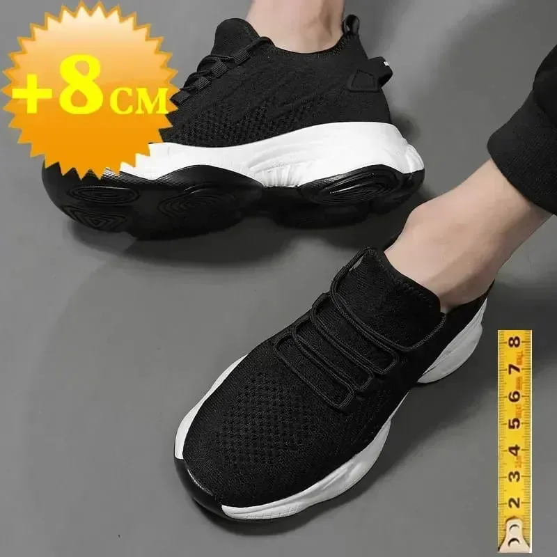 Increasing Men Sneakers Casual Heightening Shoes 8cm Height Increase Shoes for Summer Breathable 6cm Elevator — image 6