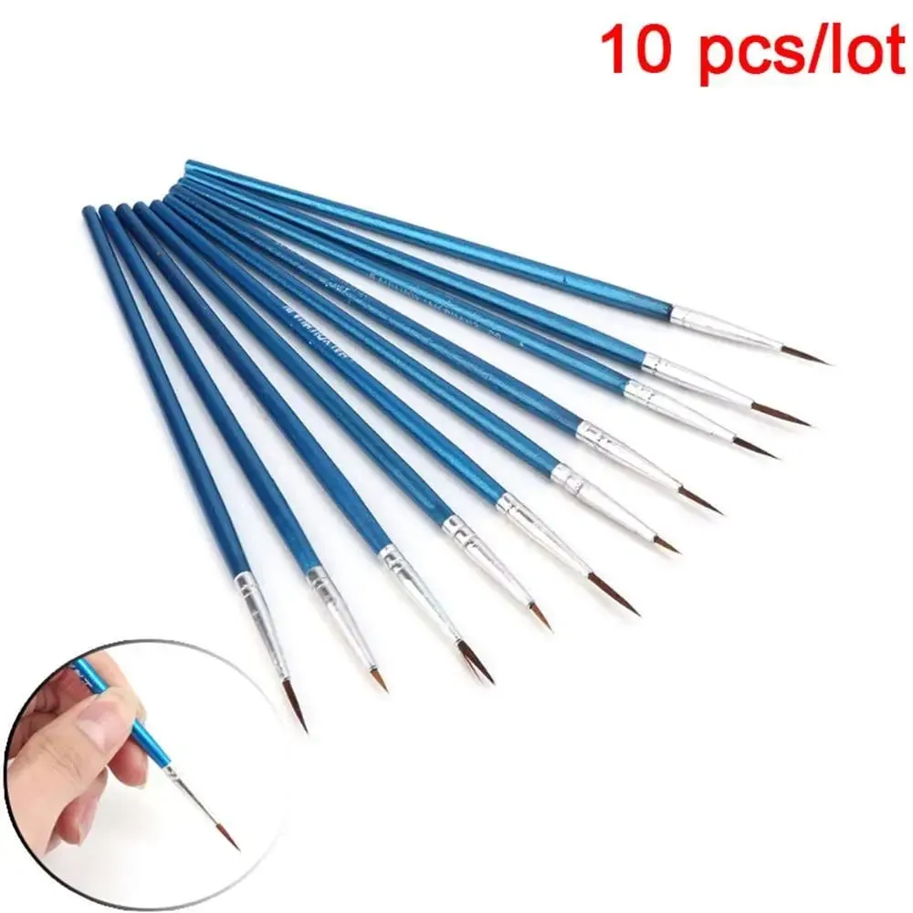 10Pcs 좋은 손으로 그린 얇은 후크 라인 펜 드로잉 아트 펜 나일론 브러쉬 메이크업 아이 라이너 펜 세부 브러쉬 화장품 미술 용품 — image 3