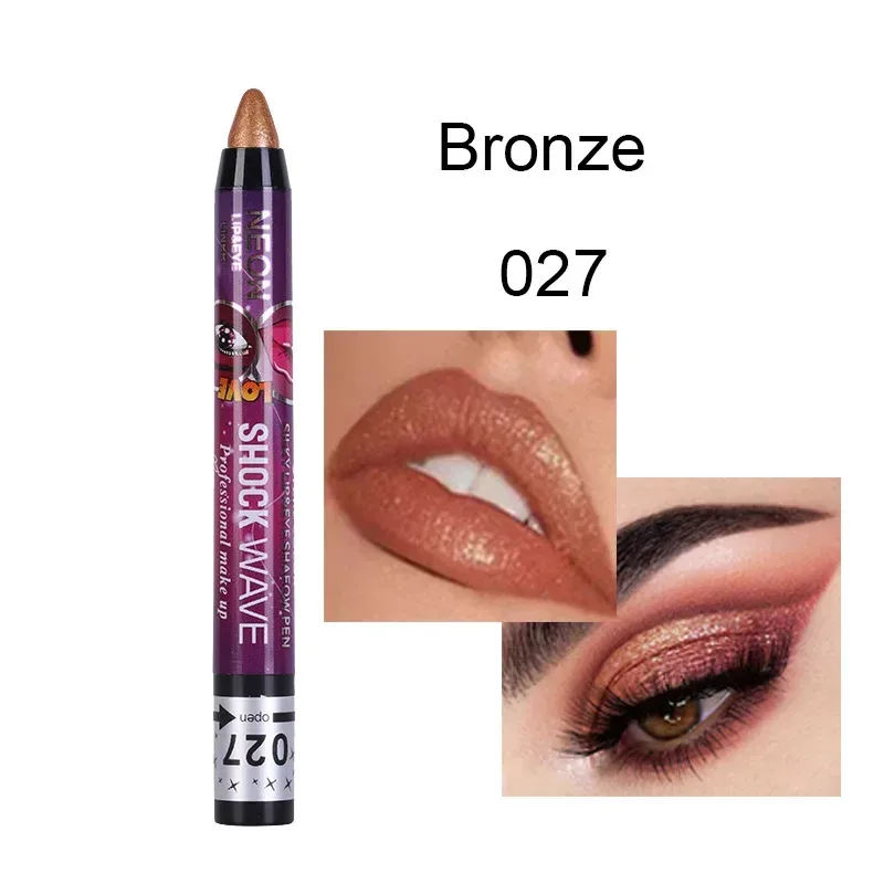 2 In 1 Eyeshadow Lipstick Stick Pencil Waterproof Glitter Matte Eye Shadow Makeup Pigment Eyeshadow Pen