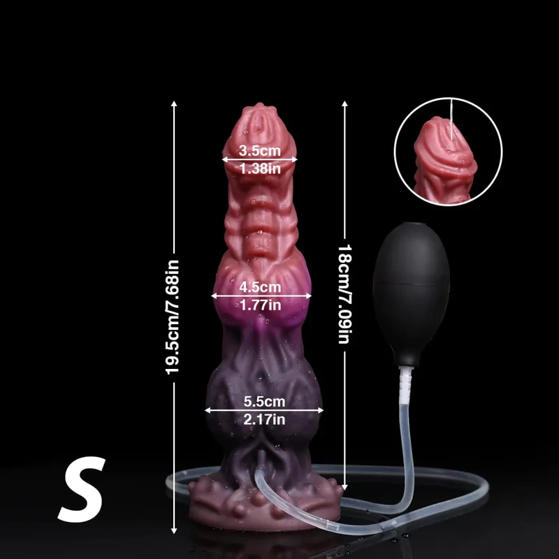 Ejaculation Monster Dildo Soft Silicone Penis Inflatable Big Knot Dildos Squirting Strong Sucker Dick Sex Toy for Women Men 18+ — image 8