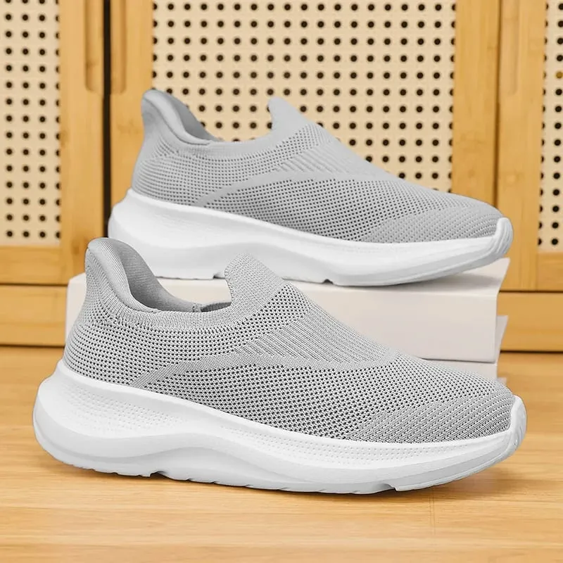 Zapatos transpirables de punto con plataforma para caminar, zapatillas deportivas ligeras con cojín antideslizante, zapatillas informales para hombres y mujeres de alta calidad — image 6