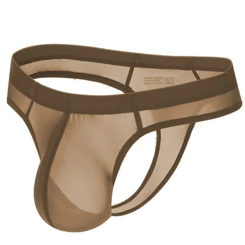 Sexy Men's Thongs Underwears Ultra-thin Thong G Strings Pouch Ice Silk Tanga Hombre Sexy Gay Underpants Breathable Briefs Men — image 11
