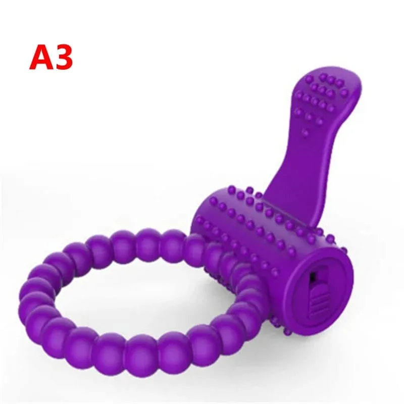 Double Vibrating Cock Ring Vibrator Male Time Delay Dual Ring Penis Sex Toys For Men Prolonging Climax Erotic Adult Sex Products — image 13