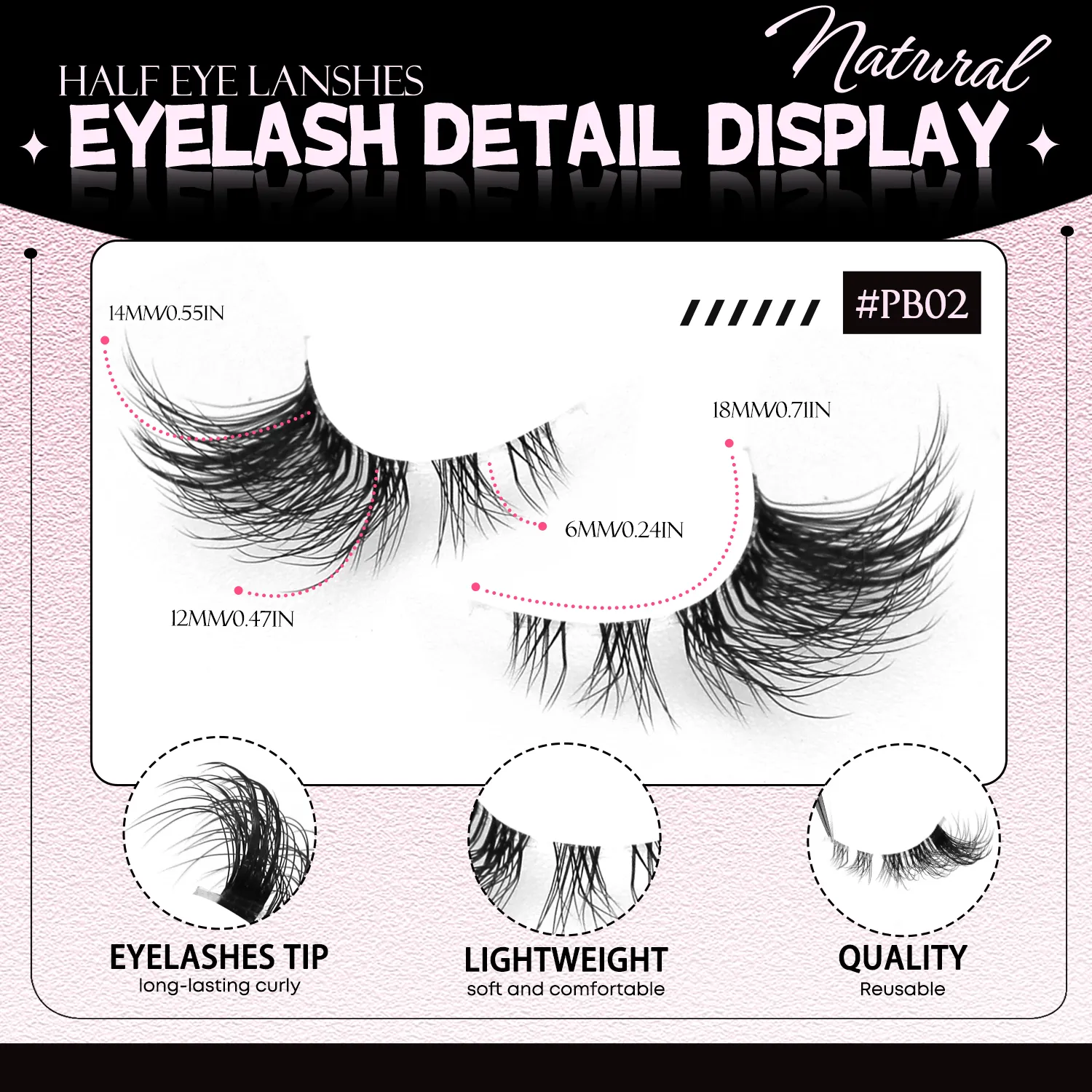 Demi-cils yeux de chat, aspect naturel, Faux cils vaporeux, Faux cils en vison, bande transparente, Faux cils naturels, maquillage