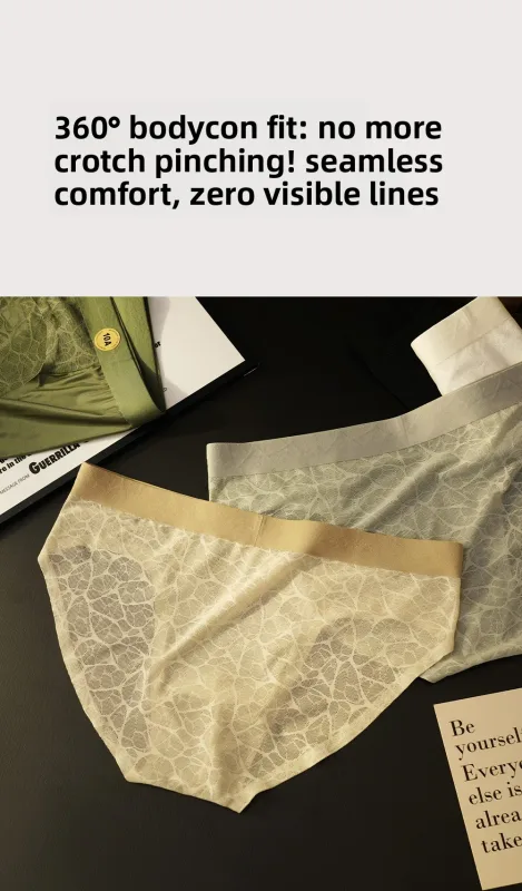 Liền Mạch Jacquard Nam Tam Giác Quần Lót Băng Lụa Mỏng Thoáng Khí Quần Lót Nhanh Khô Quần Đùi Nam Gợi Cảm U Phồng Túi Quần Lót — image 15