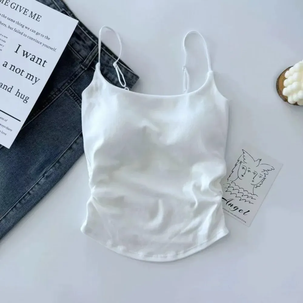 Vest Suspender Tanpa Lengan Mudah Ramping Dengan Cawan Empuk Pakaian Dalam Kamisol Vest Pendek Aktiviti Sukan — image 10