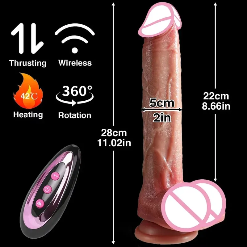 Pênis de pele realista empurrando vibrador remoto realista pênis com ventosa borracha artificial galo brinquedo sexual para mulher