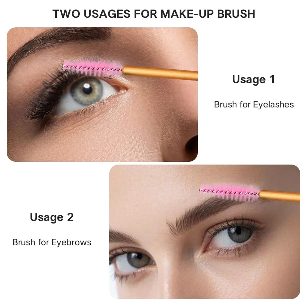 50Pcs Einweg Wimpern Make-Up Pinsel Mascara Zauberstäbe Gold Mini Wimpern Pinsel Kurze Augenbrauen Kamm Wimpern Verlängerung Werkzeug — image 4