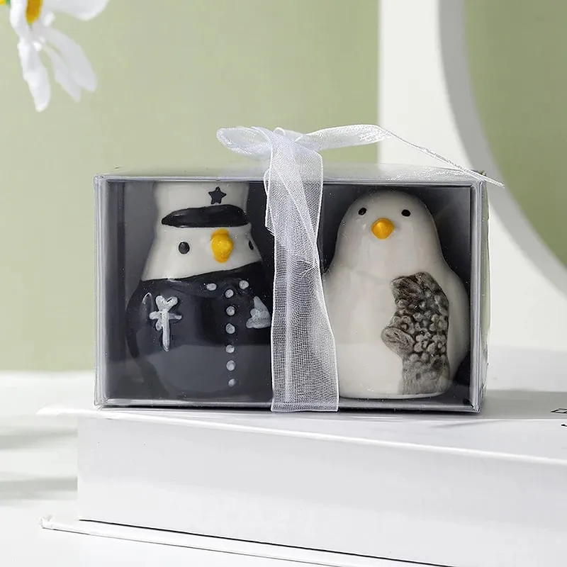 2ks Keramický šejkr na sůl a pepř pro tučňáka Kreslená nádoba na koření Wedding Party Favor Stolní dekorace se zvířaty Kořenka