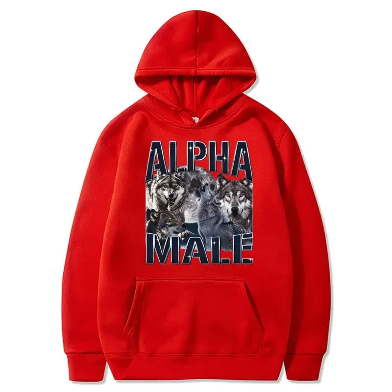 Wolf Pack Hoodie Unisex Alpha Male Moon Funny Retro Vintage Aesthetic Cool Trendy Oversized Casual Sport Sweatshirts — image 8