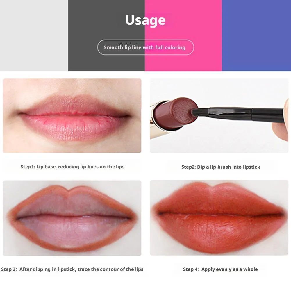 1/3 Buah Kuas Lipstik Dapat Ditarik Aplikator Kuas Lip Gloss Profesional Berkepala Ganda dengan Tutup Pelindung Riasan Wanita Anak Perempuan — image 4