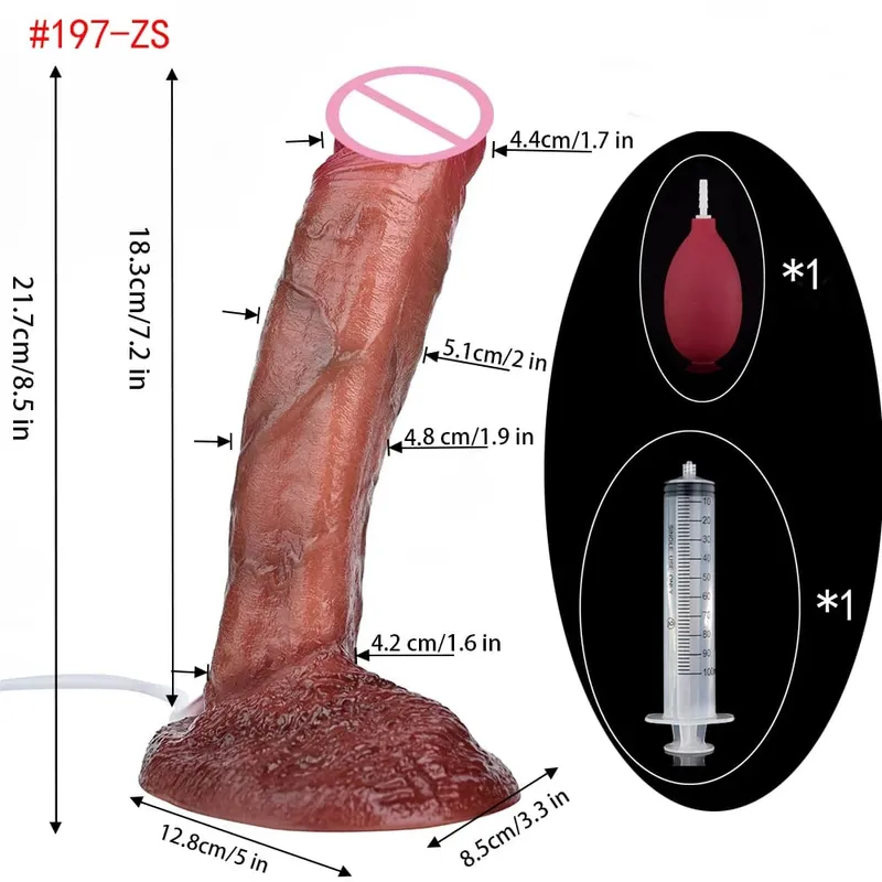 Lebensechte Squirting Penis Silikon Ejakulation Großer realistischer Dildo mit Sucker Skin Touch Anal Sexspielzeug für Frauen — image 10