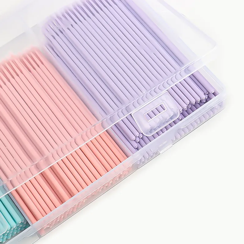 Juego de brochas de maquillaje para pestañas, 1/90/200/300 Uds., cepillos de silicona para cejas, micropalo de algodón, hisopo de brillo de labios, herramientas de extensión de pestañas — image 4