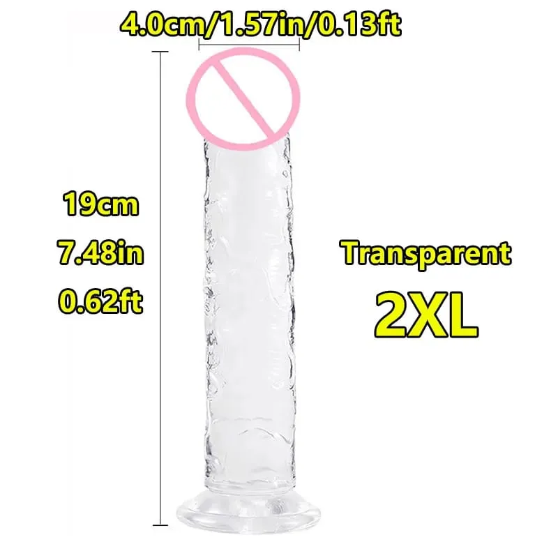 Super Cheap 7 Sizes 5 Colors Realistic Soft Jelly Dildo Suction Cup Adult Sex Toy for Women and Men Vaginal and Anal Masturbator — image 8
