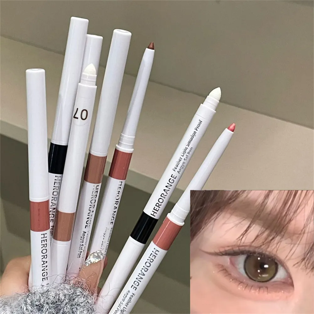 Double-ended Ultra-fine GEL ดินสออายไลเนอร์สีชมพูสีน้ำตาลภายใต้ปากกาเน้นข้อความกันน้ำ Matte Aegyosal โกหก Silkworm Eye Makeup — image 3