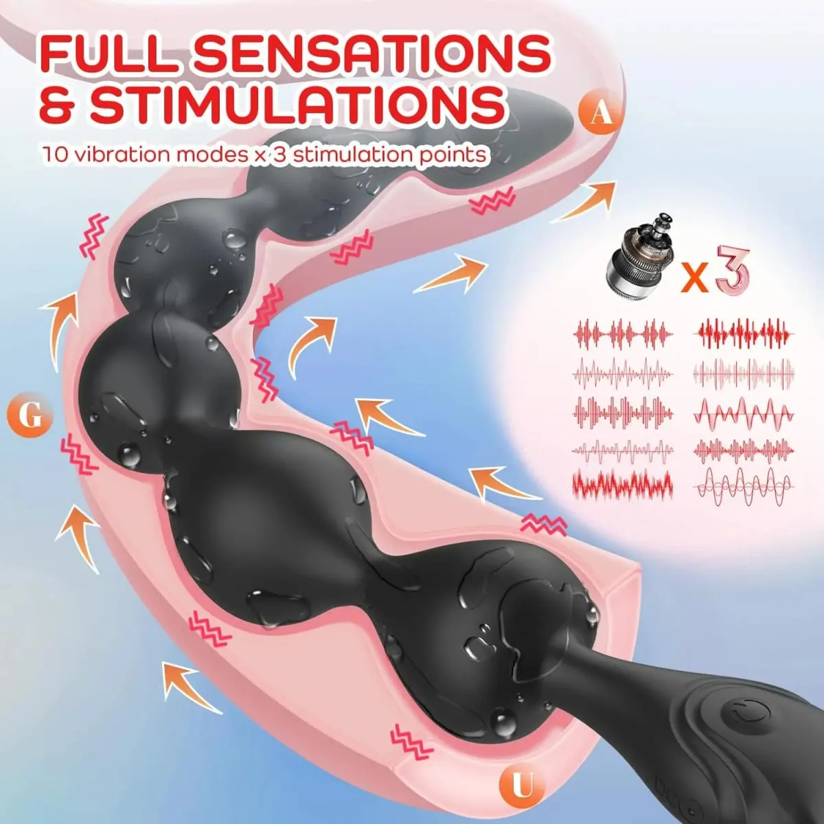 Analvibrator, Prostata-Massagegerät, Analperlen, Kugeln, Buttplug, weiches Silikon, gut für Männer, Erwachsene, Sexspielzeug für Mann und Frau — image 3