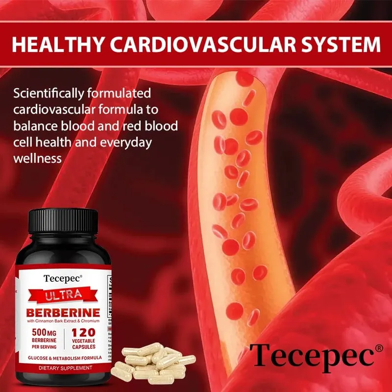 Kapsul Berberine HCl 500mg dengan Ceylon Cinnamon Menyokong Metabolisme Kolesterol GI Kardiovaskular & Kesejahteraan Imun Harian — image 3