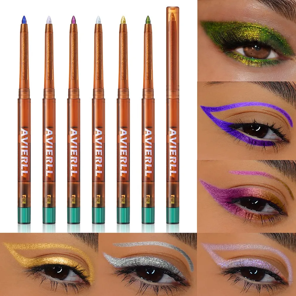 Bunglon Eyeliner Cair Mutiara Gloss Metalik Mengkilap Eyeshadow Liner Multi Warna Krom Aurora Riasan Mata Pigmen Glitter