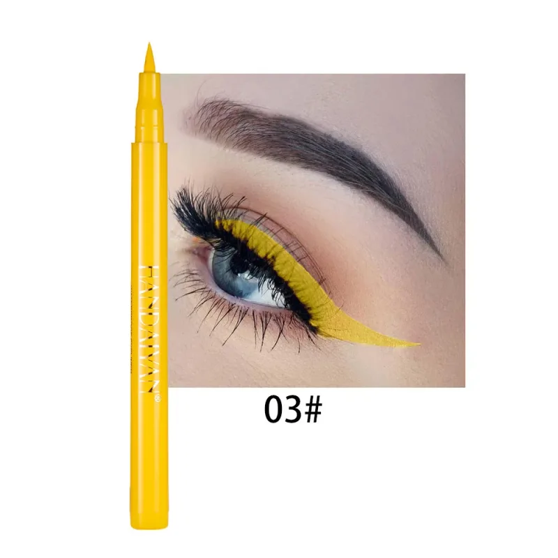 Pensil Eyeliner Putih Matte Cepat Kering Kosmetik Pena Eyeliner Cair Halus Tahan Lama Tahan Air Pena Eyeliner Antinoda — image 10