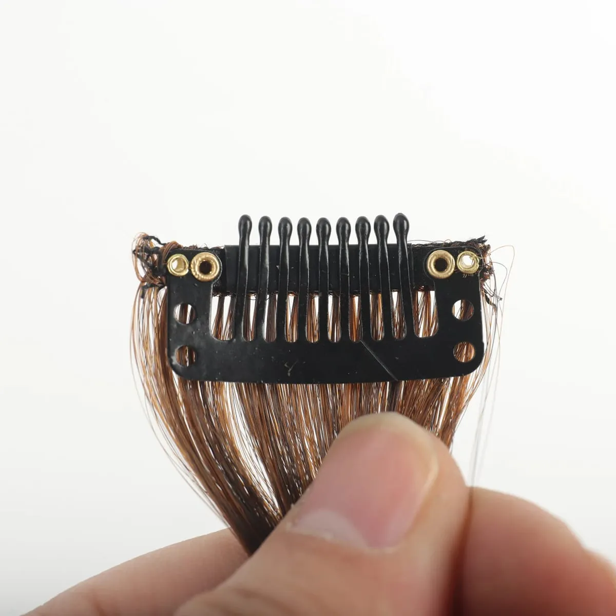 2PC Frangia Sintetica Parrucca Estensioni Dei Capelli Ricci Clip-on Lato Frontale Frangia Bionda Ondulata Lunga con Clip Frangia Invisibile Hai Falso — image 5