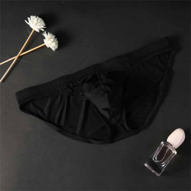 Plus Größe M-4XL Mann Eis Seide U Pouch Briefs Niedrige Taille Transluzente Nylon Unterwäsche Einteilige Sexy Ultra-dünne männliche Unterhose — image 10