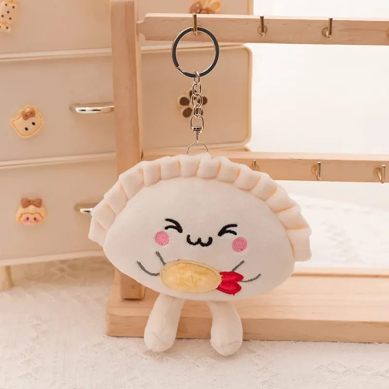 13/35 cm Roztomilý plyšový plyšový knedlík klíčenka Barevný potravinový knedlík s různými příchutěmi Plyšová hračka Kawaii Smažený knedlík s červeným srdcem — image 8