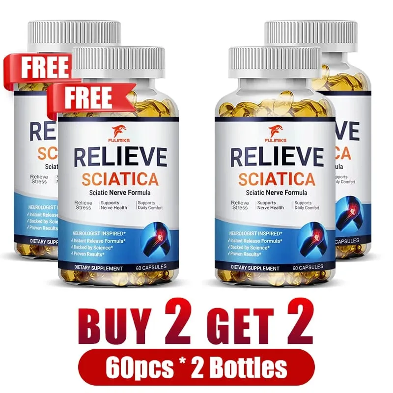 Cápsulas para alívio da ciática, suporte inferior, lombar, ciático, quadril, coxa, pé, nervo e articulação, saúde, relaxamento muscular, flexibilidade — image 7