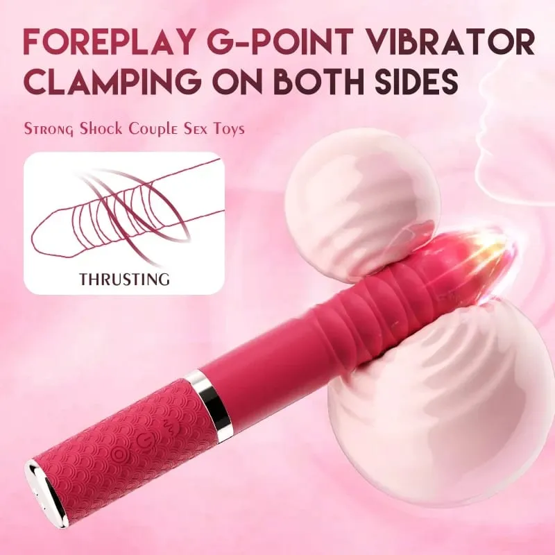 Vibromasseur de poussée G Spot vibrateur clitoridien étanche et Rechargeable réaliste Silicone gode vibrateur Rose jouets sexuels pour les femmes — image 4