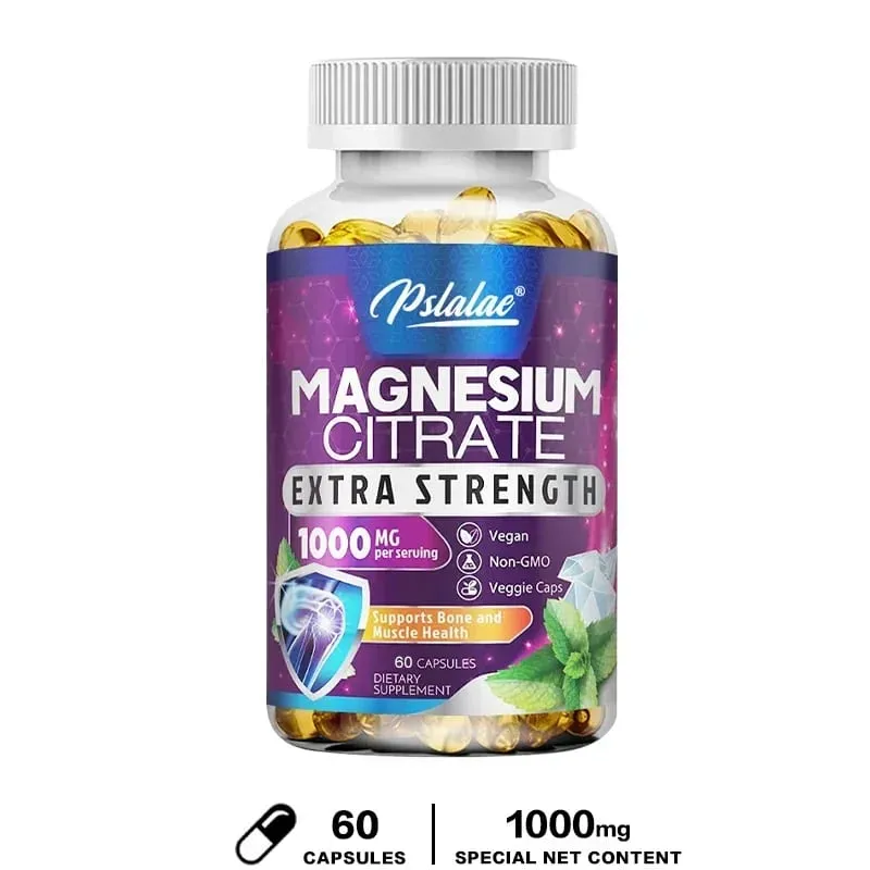 Magnesiumcitratkapsler 1000 mg - Maksimal absorption for muskelnerveknogler og hjertesundhed Glutenfri ikke-GMO — image 8