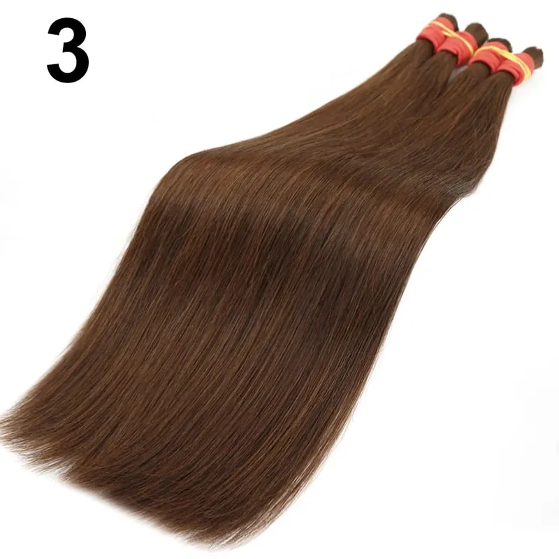 No Weft 100% Real Human Hair Extensions Remy Human Hair Bulk Unprocessed Natural Black Virgin Indian Hair Braiding for Women — image 10