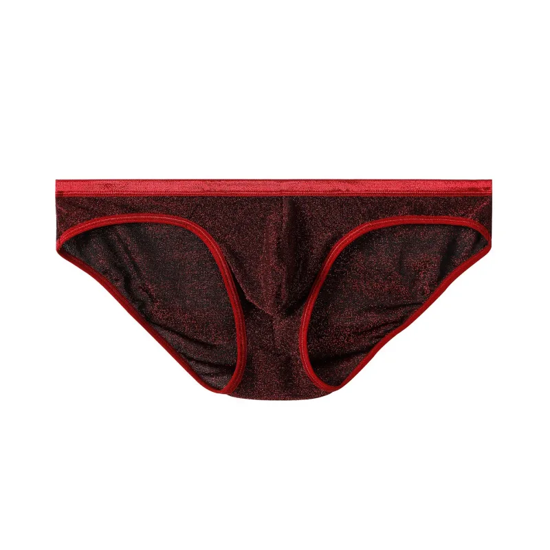Herren-Höschen aus Eisseide, dreieckig, sexy, U-förmig, dünne Slips, atmungsaktives Mesh, niedrige Taille