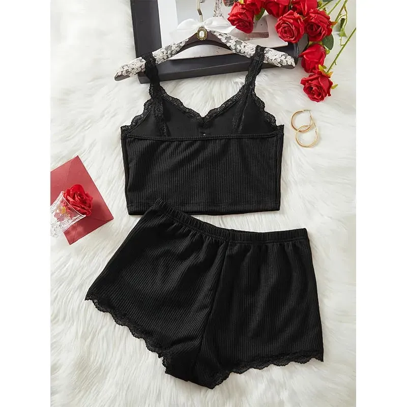 ชุดชั้นในสตรีชุด Bra และชุดกางเกง Panty ชุดสีทึบ Loungewear เครื่องแต่งกายที่ใกล้ชิดลูกไม้รัดตัว PLUS ขนาด 2 ชิ้นชุดชั้นใน — image 2