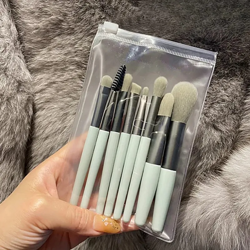 Sada jemných nadýchaných štětců na make-up pro kosmetiku Foundation Blush Powder Eyeshadow Kabuki Blending Makeup Brush Beauty Tool 8 ks/šarže — image 8