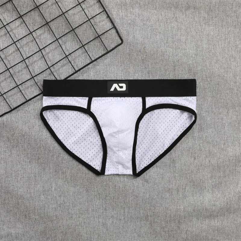 2026 tinta unita nuovi uomini a vita bassa attraverso slip in mesh traspirante biancheria intima dipendente AD4-M388 — image 18