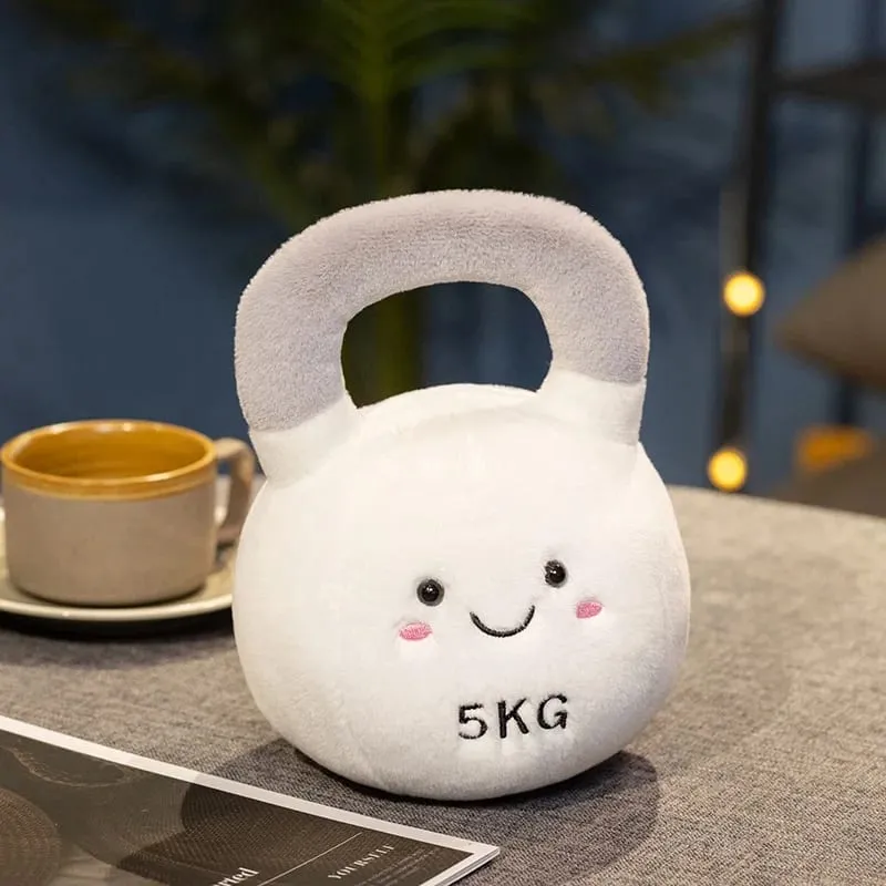 20/23ซม.น่ารักกาต้มน้ำ-Bell DumbbellหมอนPlushตุ๊กตายิ้มFaceฟิตเนสอุปกรณ์กีฬาPlushieตกแต่งบ้านผู้ชายของขวัญ — image 10