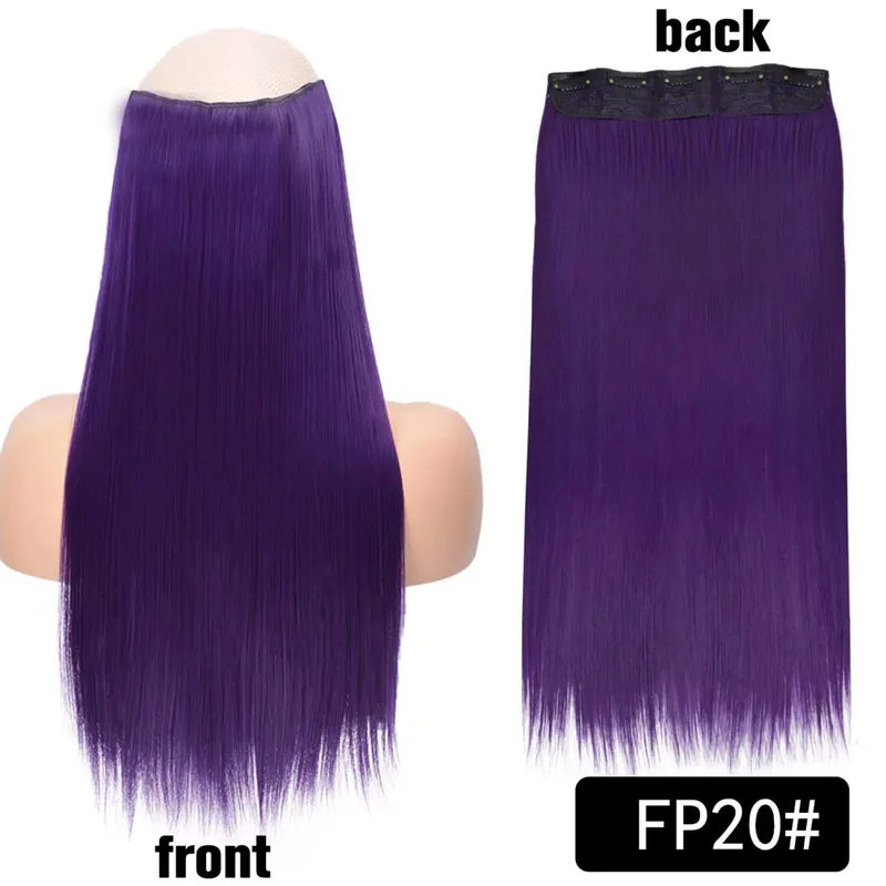 Long Straight Curly One Piece 5clips Clip-in Extensions 22Inch Heat Resistant Hairstyles Colour Mix Blonde Hair Piece For Women — image 66