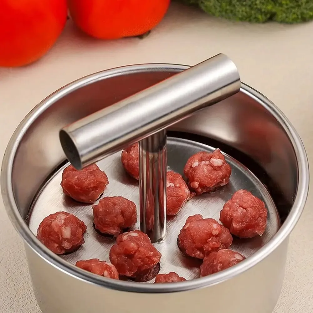 Edelstahl-Handpresse, Fleischbällchen-Maker, effizientes kreatives Fleischbällchen-Maker-Werkzeug, manuell, schnell und einfach selbstgemachte Fleischbällchen — image 5