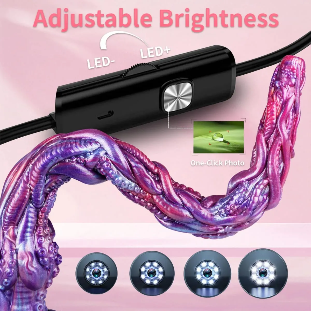 1080P Endoskopkamera, Silikon-Analplug, Echtzeit-Dildo mit 8 LED-Leuchten, IP67 wasserdichtes Sexspielzeug für die Erkundung von Erwachsenen — image 5