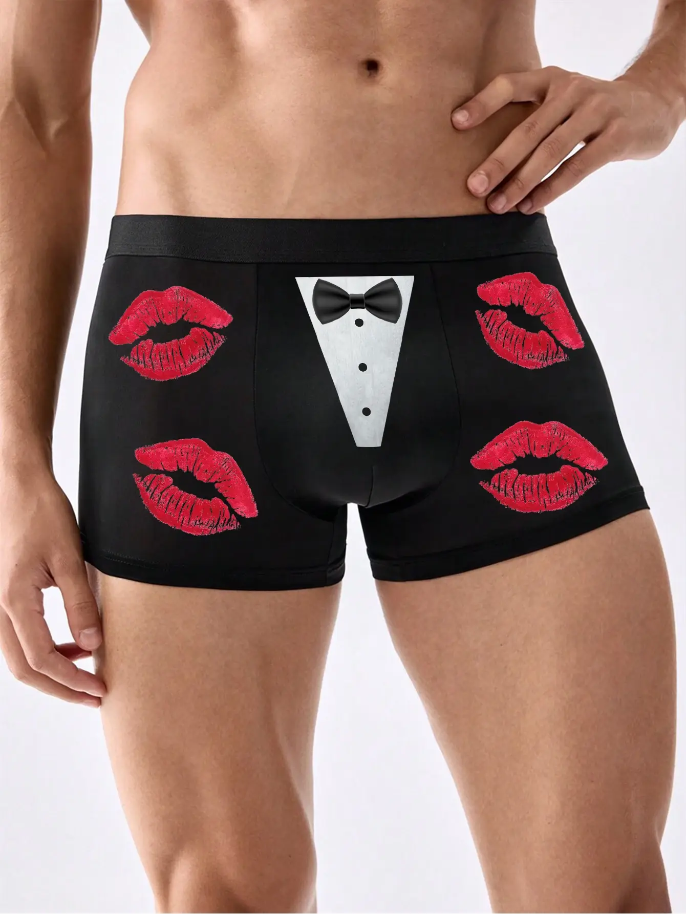Artı Boyutu Erkekler İlginç Baskı Külot Boxer Külot Nefes Alabilir Külot Büyük Boy Boxer Şort S-2XL — image 1
