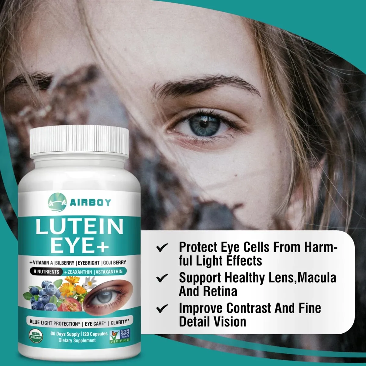 Lutein Eyes - Bilberry Extract and Zeaxanthin - Support Eye Strain and Vision Health Macular Health — image 5