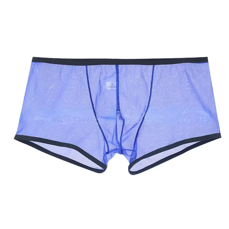 ผู้ชายดูผ่าน Ultra-thin Boxer กางเกงขาสั้นกางเกงขาสั้น U กระเป๋านูนชุดชั้นในกางเกงตาข่าย Low Rise โปร่งใสด่วน-แห้งกางเกง — image 7