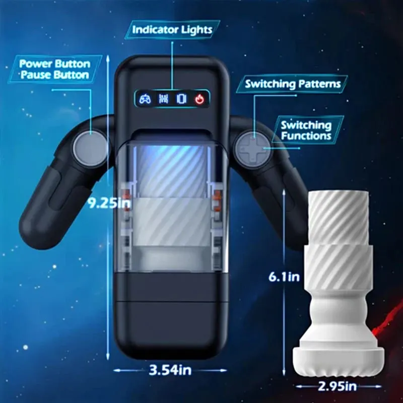 Masturbador automático de empuje masculino con calefacción, copa Oral, Stroker, succión de Vagina Real, mamada, Juguetes sexuales, vibración con soporte para teléfono