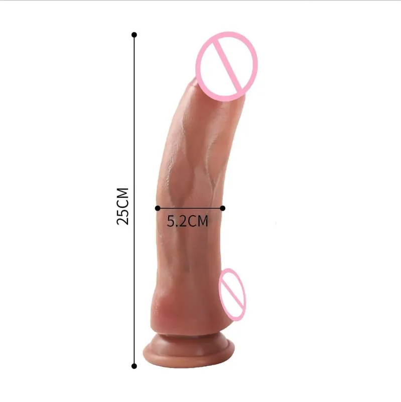 Soft Realistic Skin Feel Human Penis Levné Dildo Dvojitá silikonová přísavka Thick Dick Anální sexuální hračky Muži Ženy Gay Strapon Cock