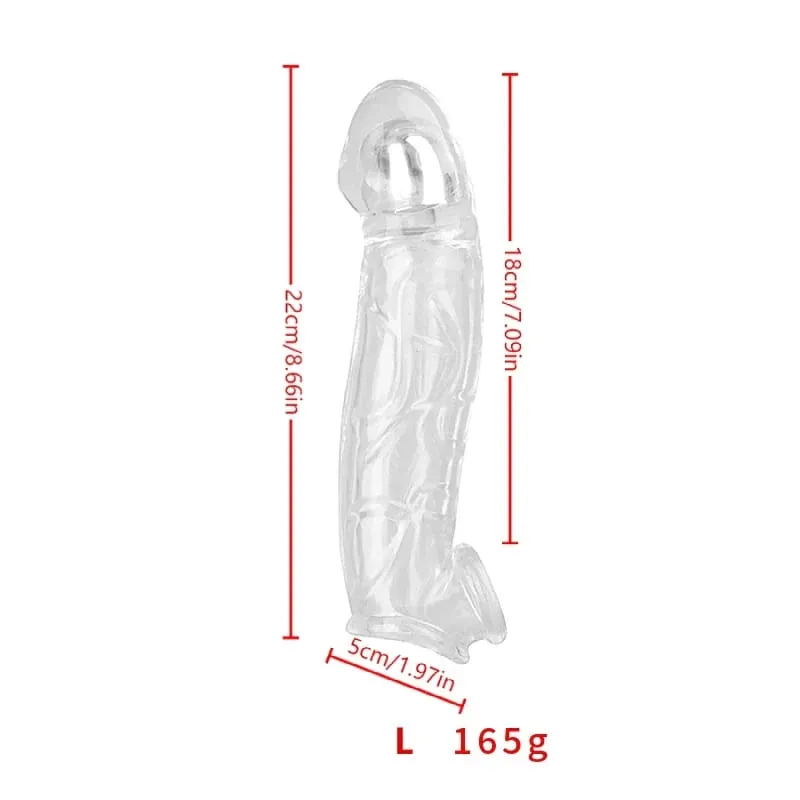 3 ขนาดReusableอวัยวะเพศชายนุ่มClear CockแขนอวัยวะเพศชายExtenderของเล่นสำหรับผู้ใหญ่สำหรับผู้ชายผู้หญิงทนทานPenis Enlargerชาย