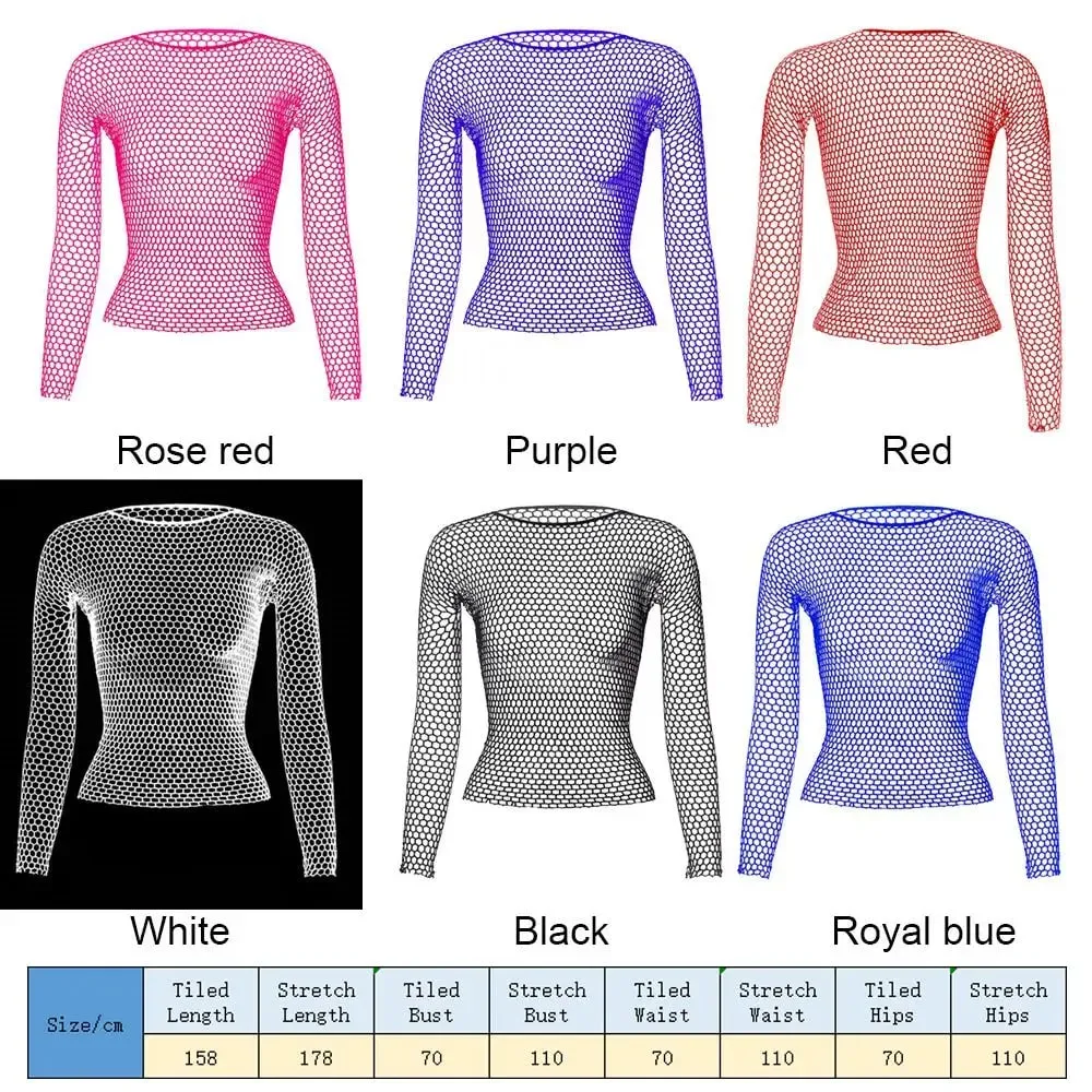 Women Sexy Lingerie Costumes Bodystocking Night Dress Nightwear Hollow Out Fishnet Long Sleeve Tops Base Tanks Underwear — image 7