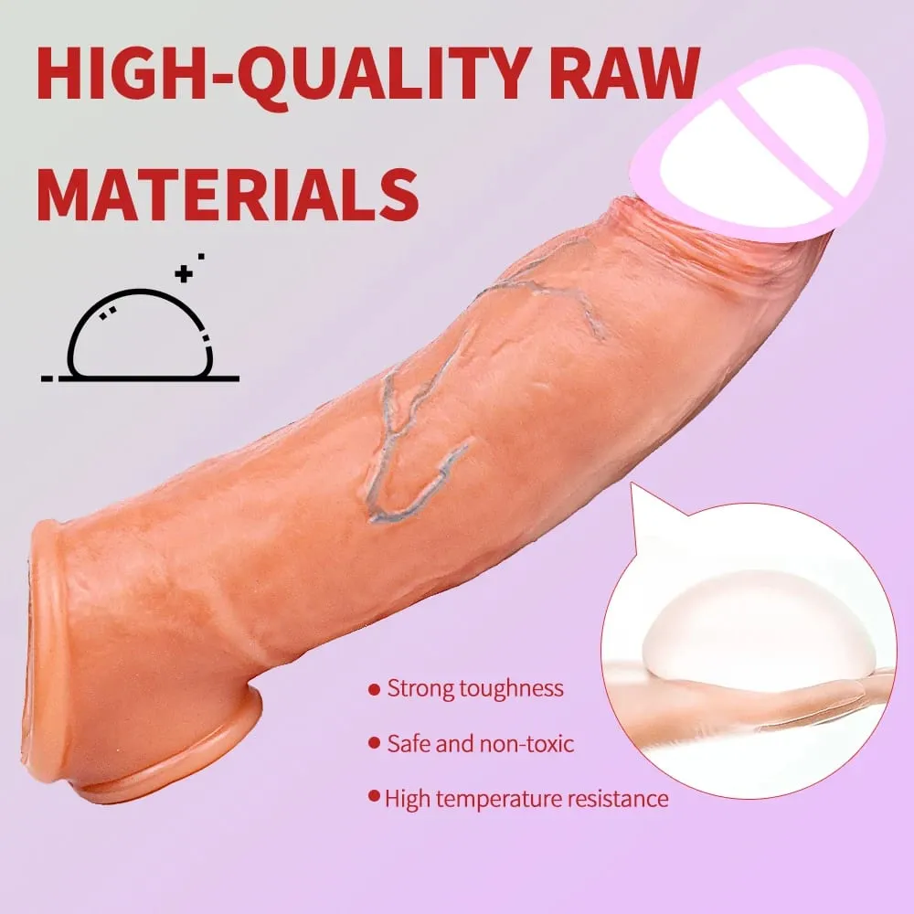 Realistic Reusable Penis Sleeve Thin Silicone Holster With Anti-snap Ring Cock Enlargement Extender For Men Delay Ejaculation — image 3