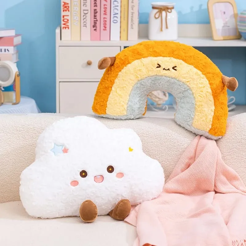 45/55 ซม.Cloud Rainbow หมอน Plush ตุ๊กตาตุ๊กตาการ์ตูนสภาพอากาศโซฟาตกแต่งของเล่นสำหรับห้องนอนเด็กสำนักงาน
