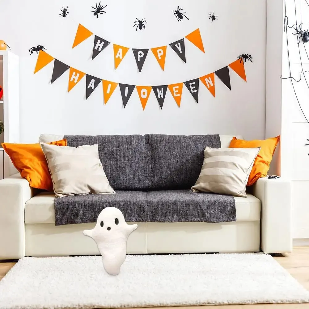 32 cm sød Halloween pude udstoppet spøgelsespude blød tegneserie spøgelsesdukke legetøj udstoppet plys Hjem Halloween dekorationer — image 10