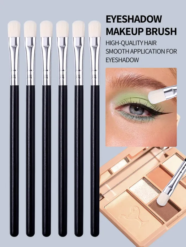 Set di pennelli per trucco occhi da 6 pezzi Pennello sintetico morbido per ombretto per sfumare l'ombretto Strumento cosmetico di bellezza quotidiano — image 2